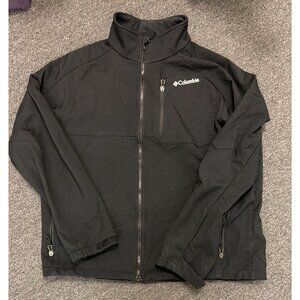 Columbia Omni-Shield Softshell Jacket Mens XL Black Full Zip Fleece Lined